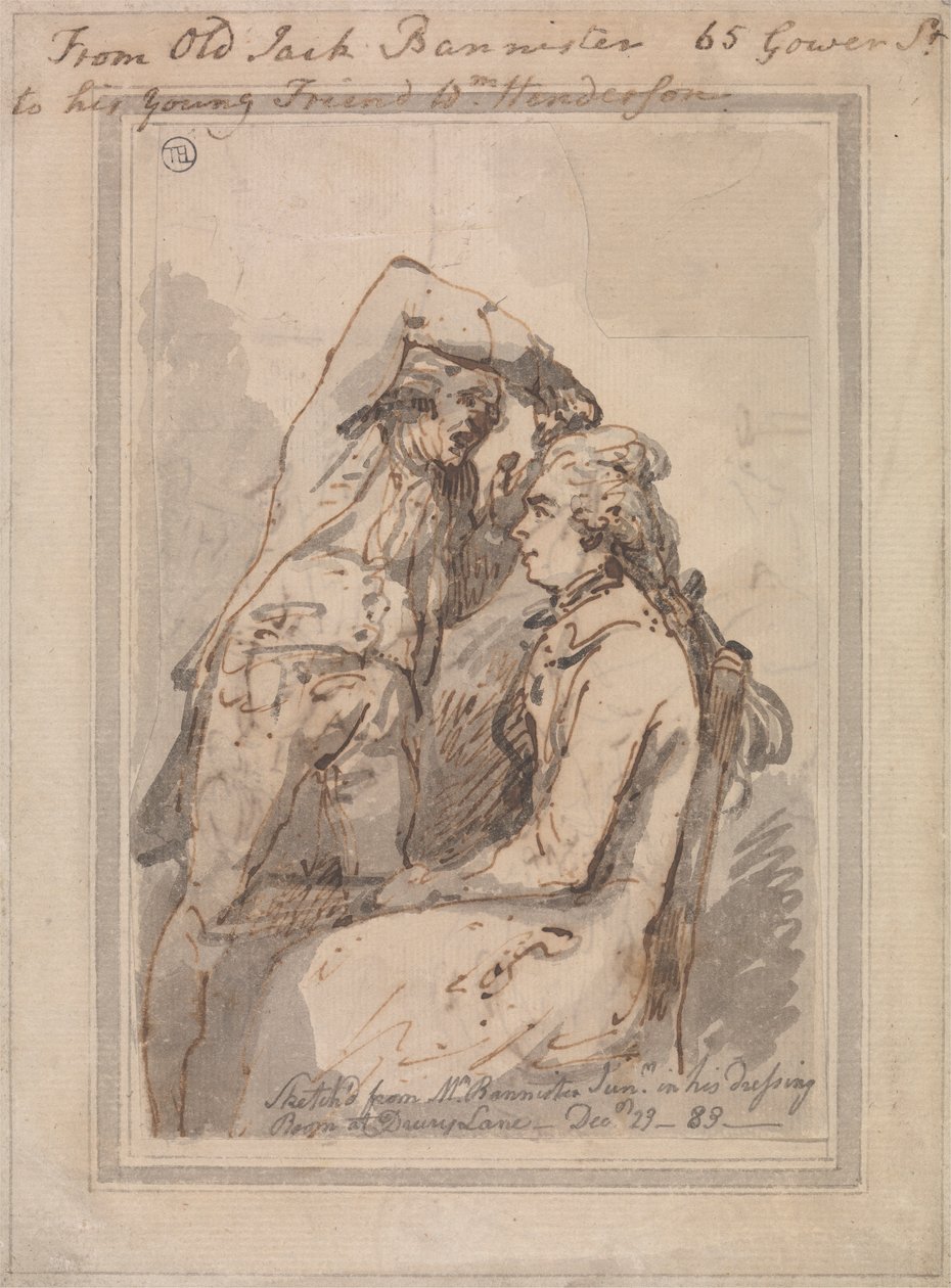 Jack Bannister w swojej garderobie autorstwa Thomas Rowlandson