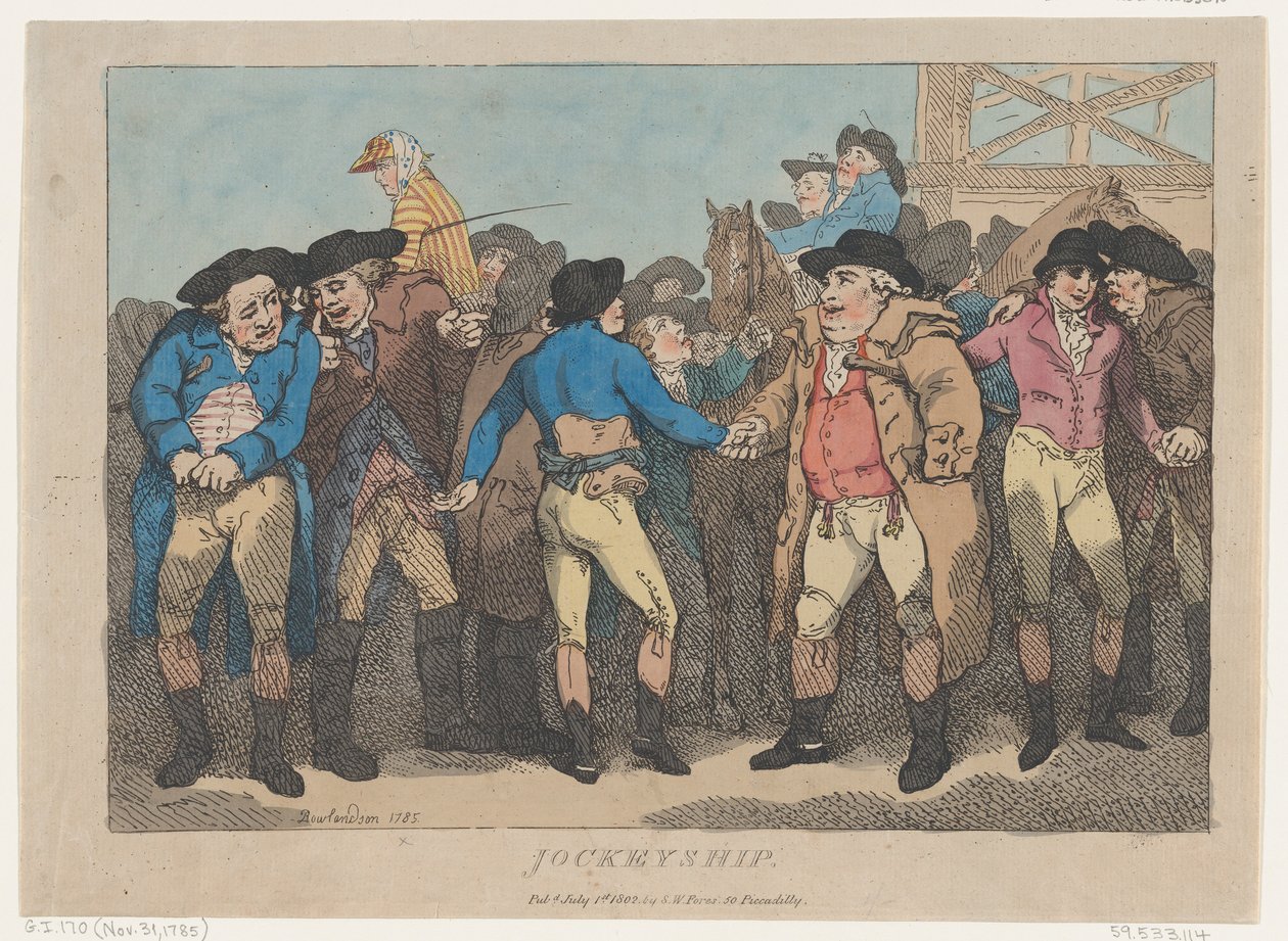 Jockeyship, 1 lipca 1802, 1 lipca 1802. autorstwa Thomas Rowlandson