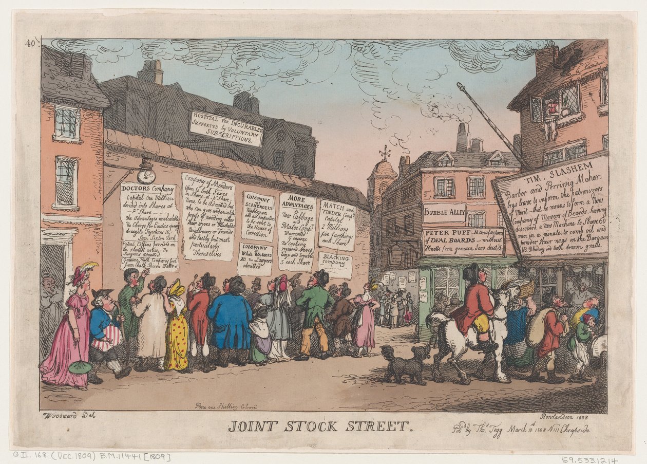 Joint Stock Street, 10 marca 1808., 10 marca 1808. autorstwa Thomas Rowlandson