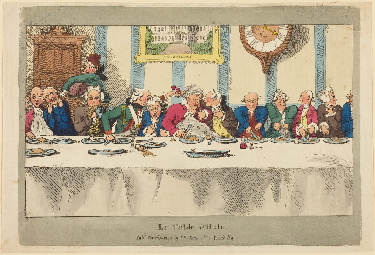 Posiłek w formie bufetu autorstwa Thomas Rowlandson