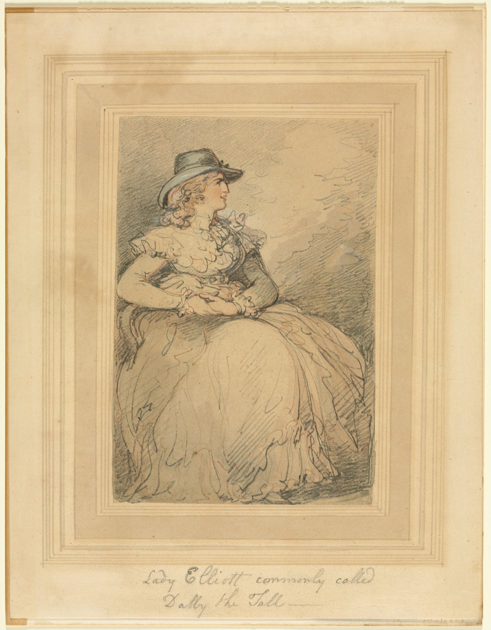 Lady Elliot, powszechnie nazywana Dolly The Tall, 17751827. autorstwa Thomas Rowlandson