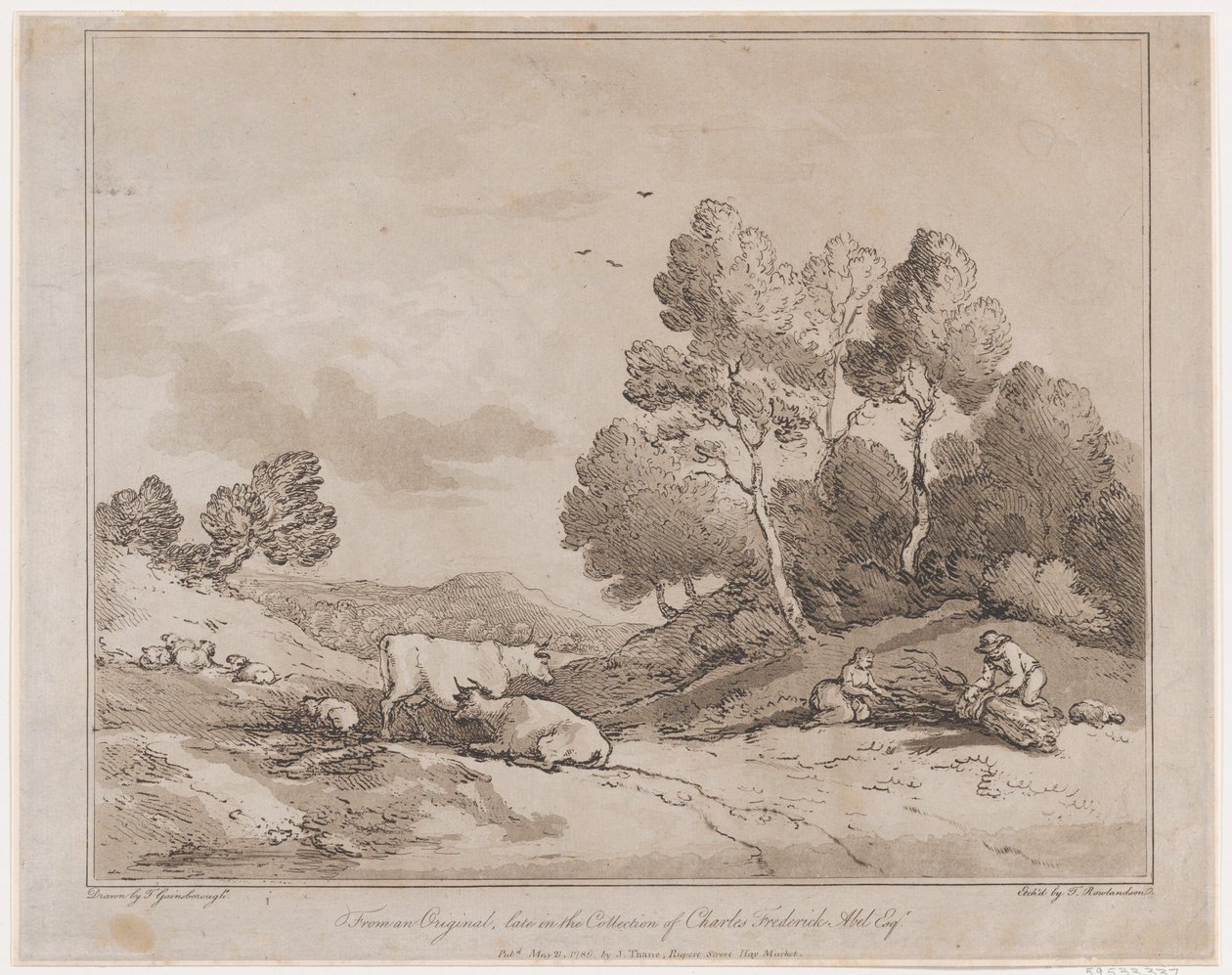 Pejzaż z postaciami wiążącymi wiązkę drewna, 21 maja 1789., 21 maja 1789. autorstwa Thomas Rowlandson