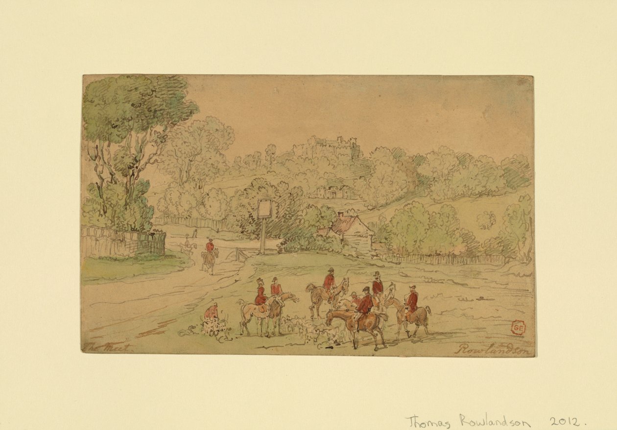 Pejzaż ze sceną myśliwską autorstwa Thomas Rowlandson