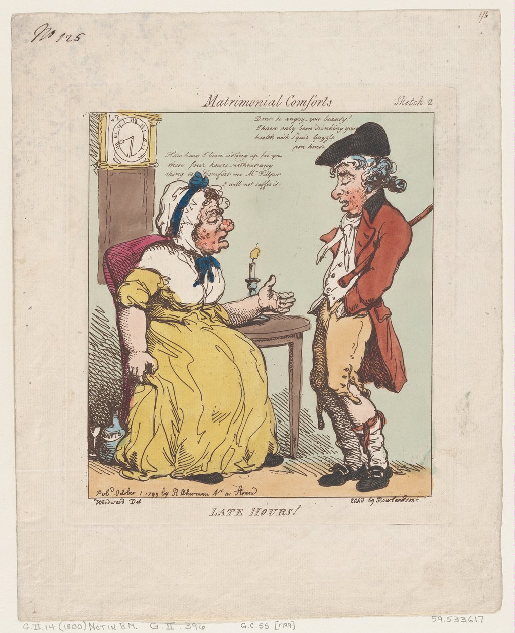 Godziny późne!, 1 października 1799., 1 października 1799. autorstwa Thomas Rowlandson