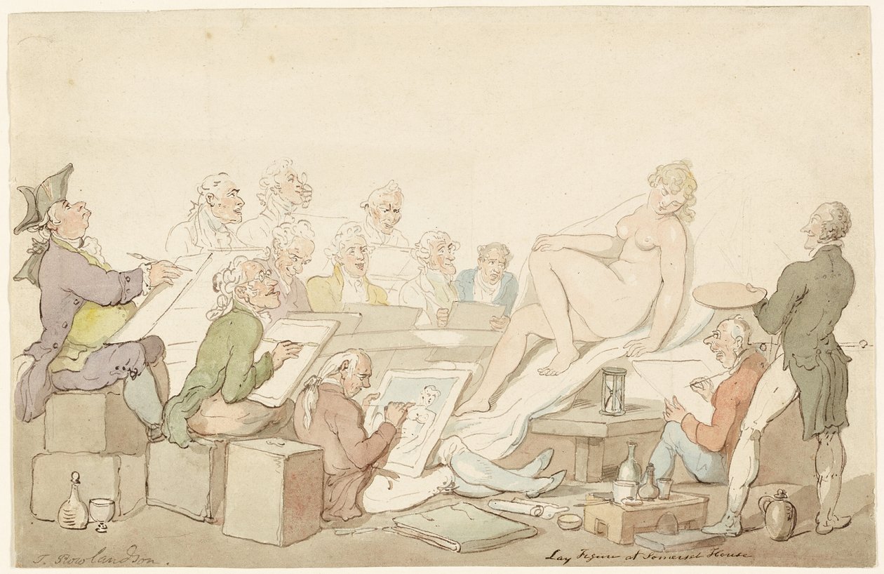 Połóż postać w Somerset House autorstwa Thomas Rowlandson