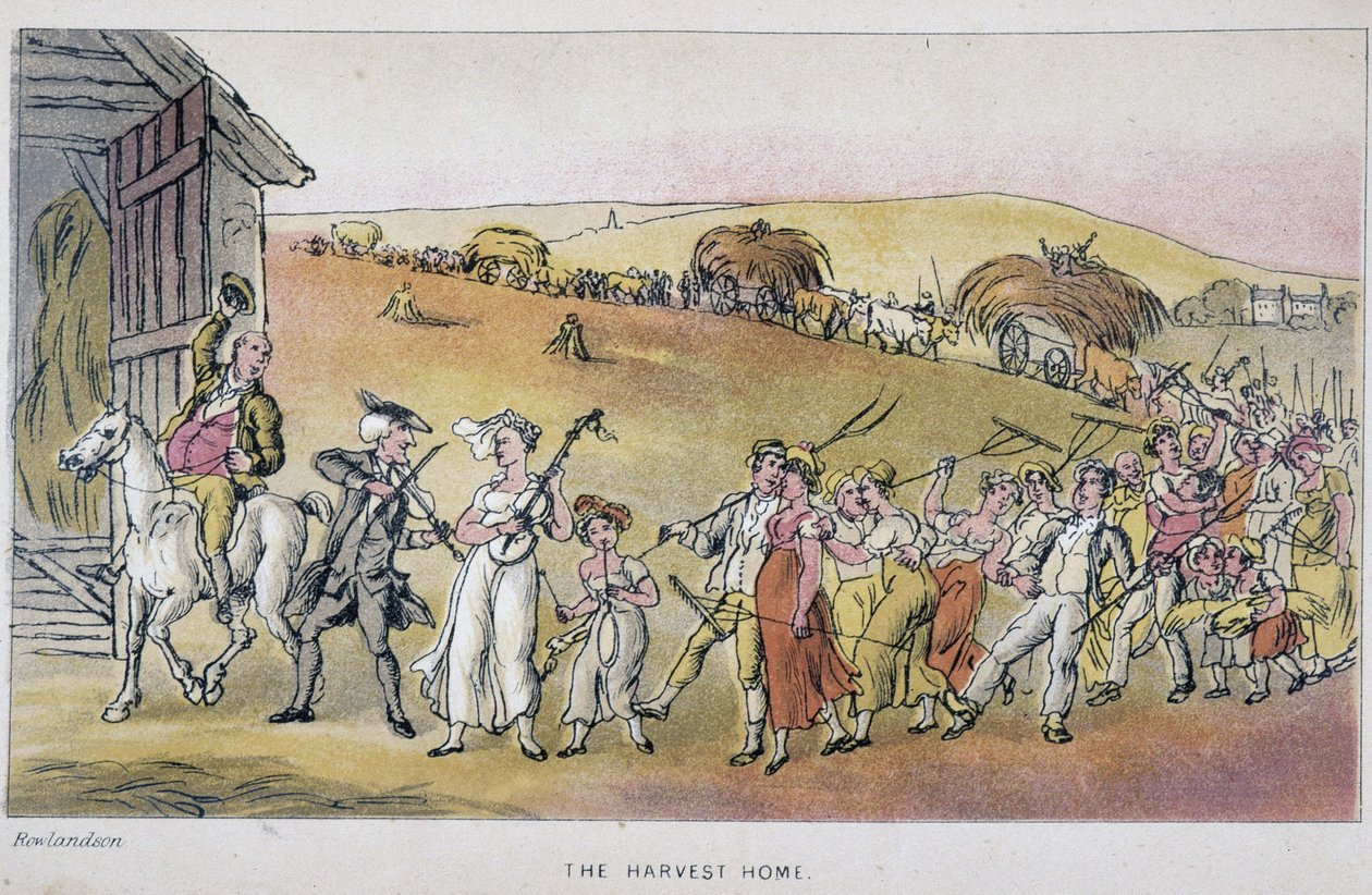 Lekarz z chłopami na dożynkach – w „Trzech trasach Doktora Syntaxa: w poszukiwaniu malowniczej pociechy i żony”” Williama Combe, ch. Rowlandson autorstwa Thomas Rowlandson