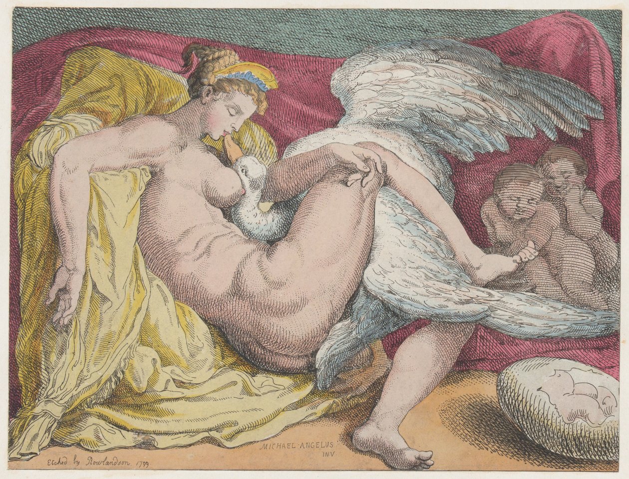 Leda i łabędź, 1799., 1799. autorstwa Thomas Rowlandson