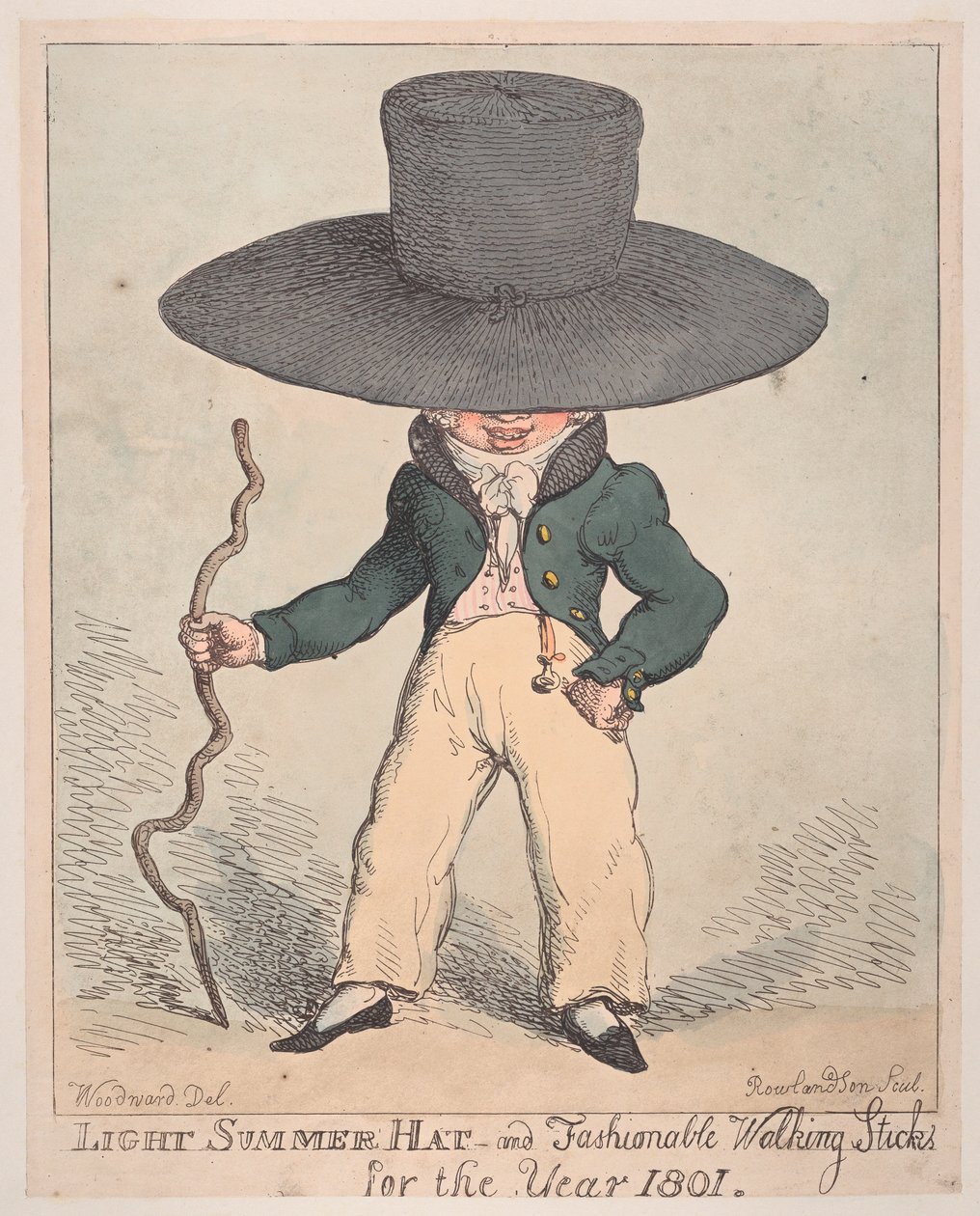 Lekka letnia czapka i modne laski na rok 1801, 10 lipca 1801, 10 lipca 1801. autorstwa Thomas Rowlandson