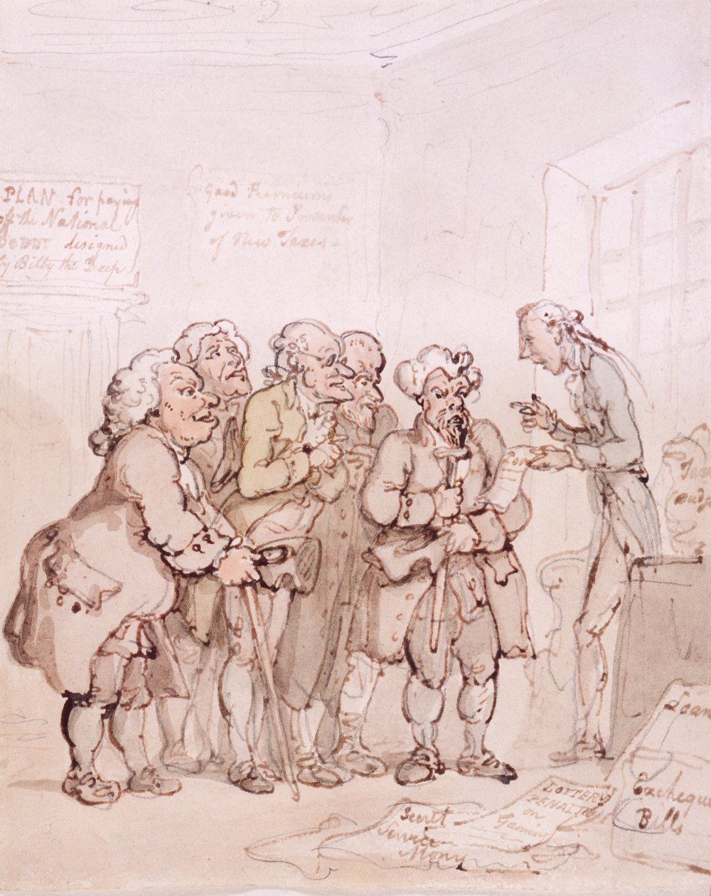 Kredytobiorcy, koniec XVIII-początek XIX wieku autorstwa Thomas Rowlandson
