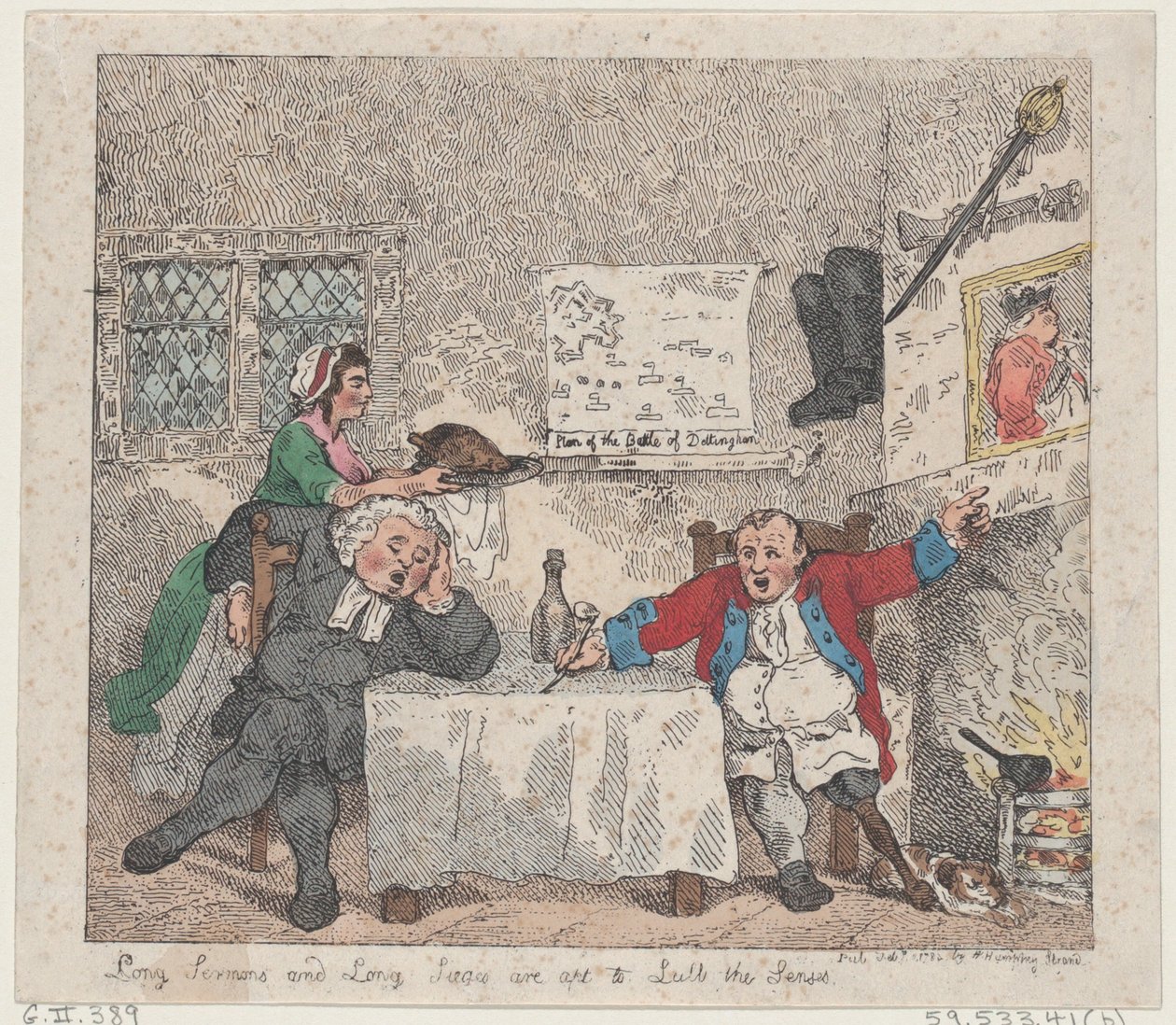 Długie Kazania i Długie Oblężenia pasują do Kołysania Zmysłów, 11 lutego 1783, 11 lutego 1783. autorstwa Thomas Rowlandson