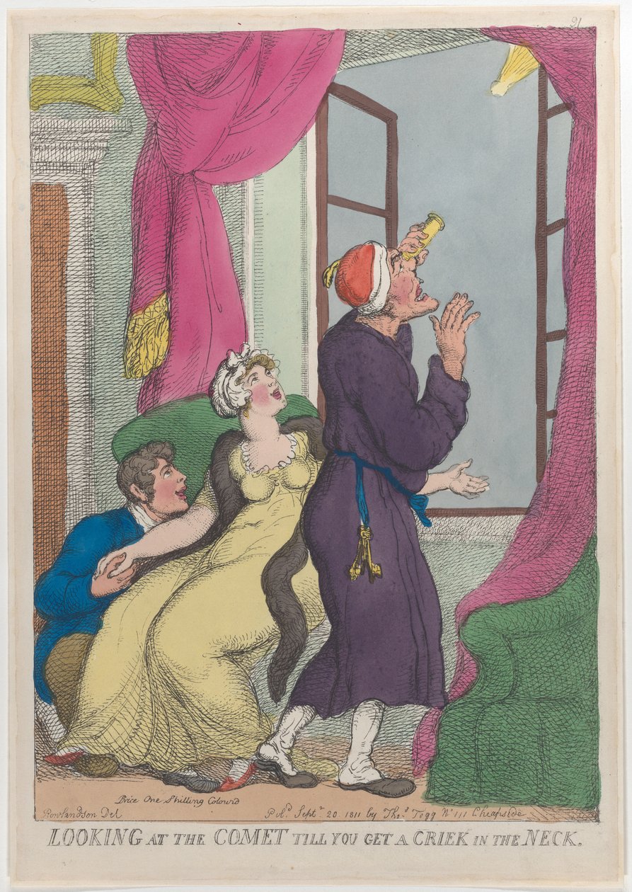 Patrzenie na kometę, aż dostaniesz rany w szyję, 20 września 1811 r., 20 września 1811 r. autorstwa Thomas Rowlandson