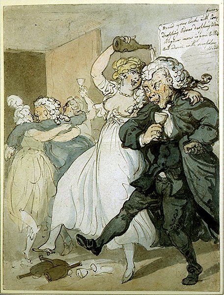 Miłość i Prawo (akwarela na papierze) autorstwa Thomas Rowlandson