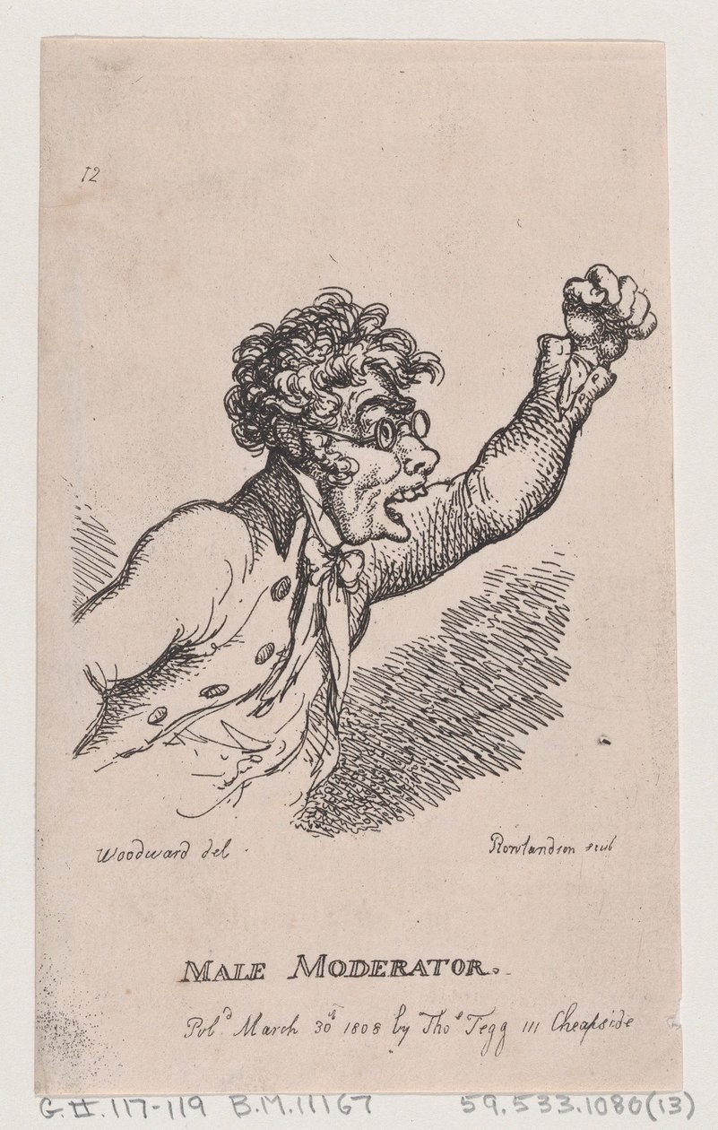 Mężczyzna Moderator, 30 marca 1808., 30 marca 1808. autorstwa Thomas Rowlandson