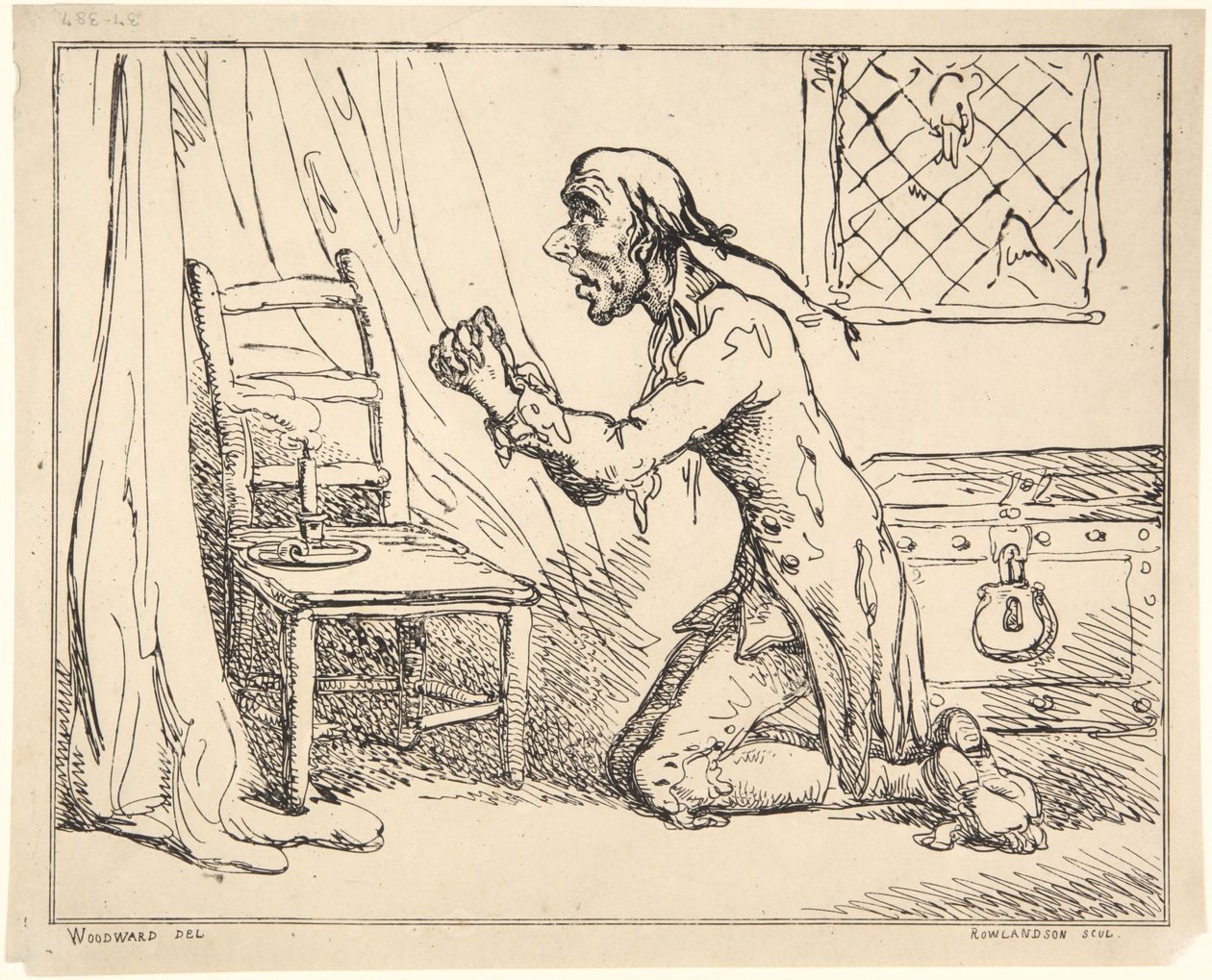 Mężczyzna modlący się autorstwa Thomas Rowlandson