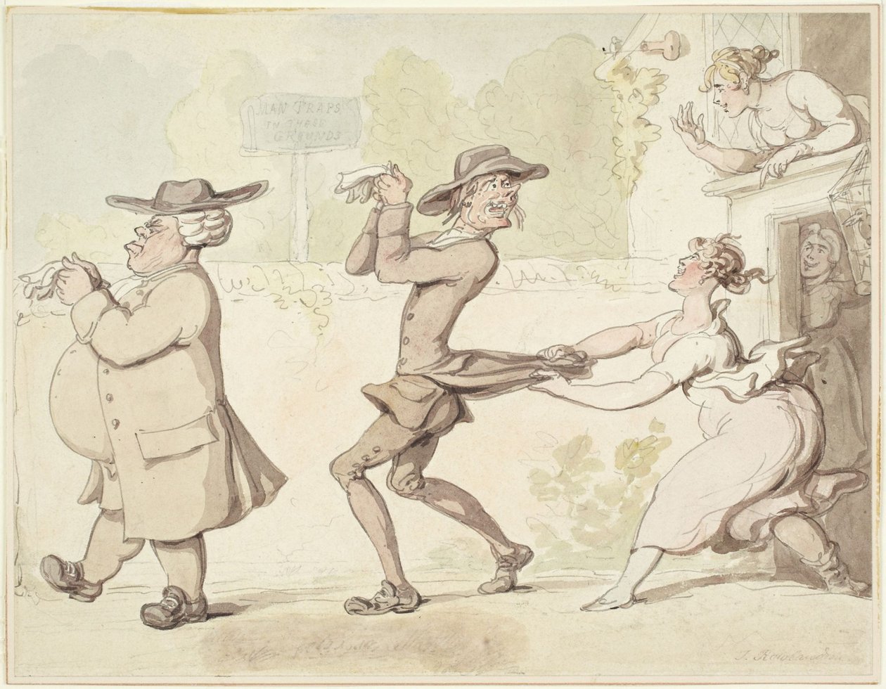 Pułapki na ludzi na tych terenach autorstwa Thomas Rowlandson