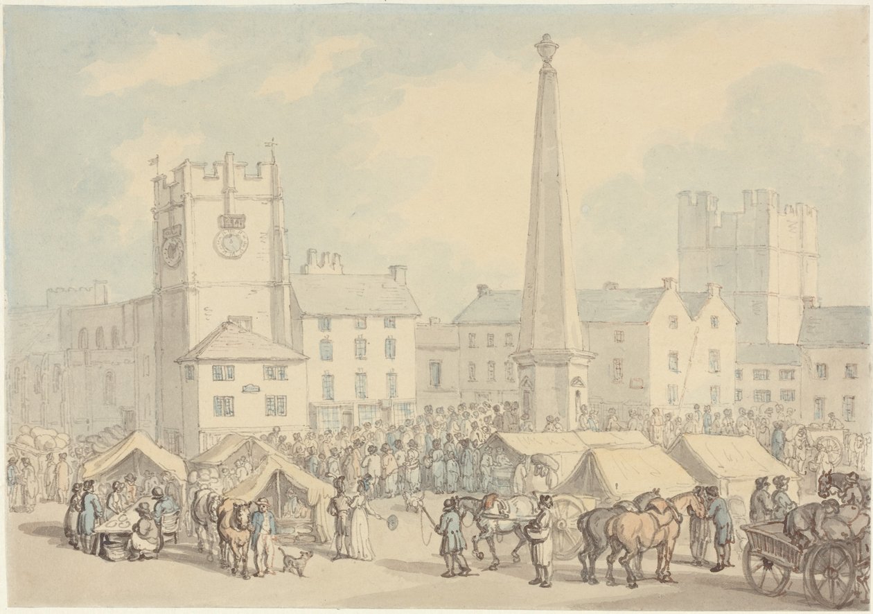 Dzień targowy w Richmond w hrabstwie Yorkshire autorstwa Thomas Rowlandson