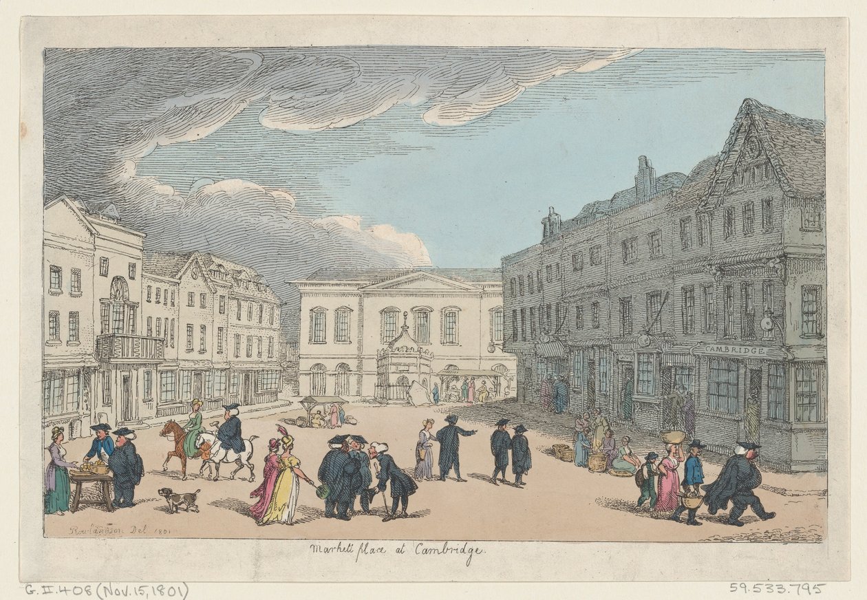 Market Place w Cambridge, 15 listopada 1801., 15 listopada 1801. autorstwa Thomas Rowlandson