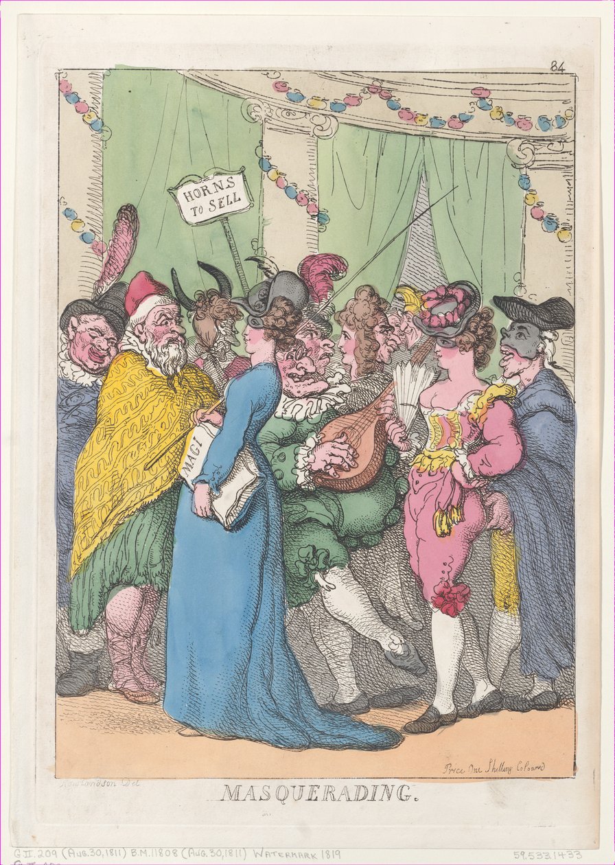 Maskarada, [30 sierpnia 1811], przedruk., [30 sierpnia 1811], przedruk. autorstwa Thomas Rowlandson