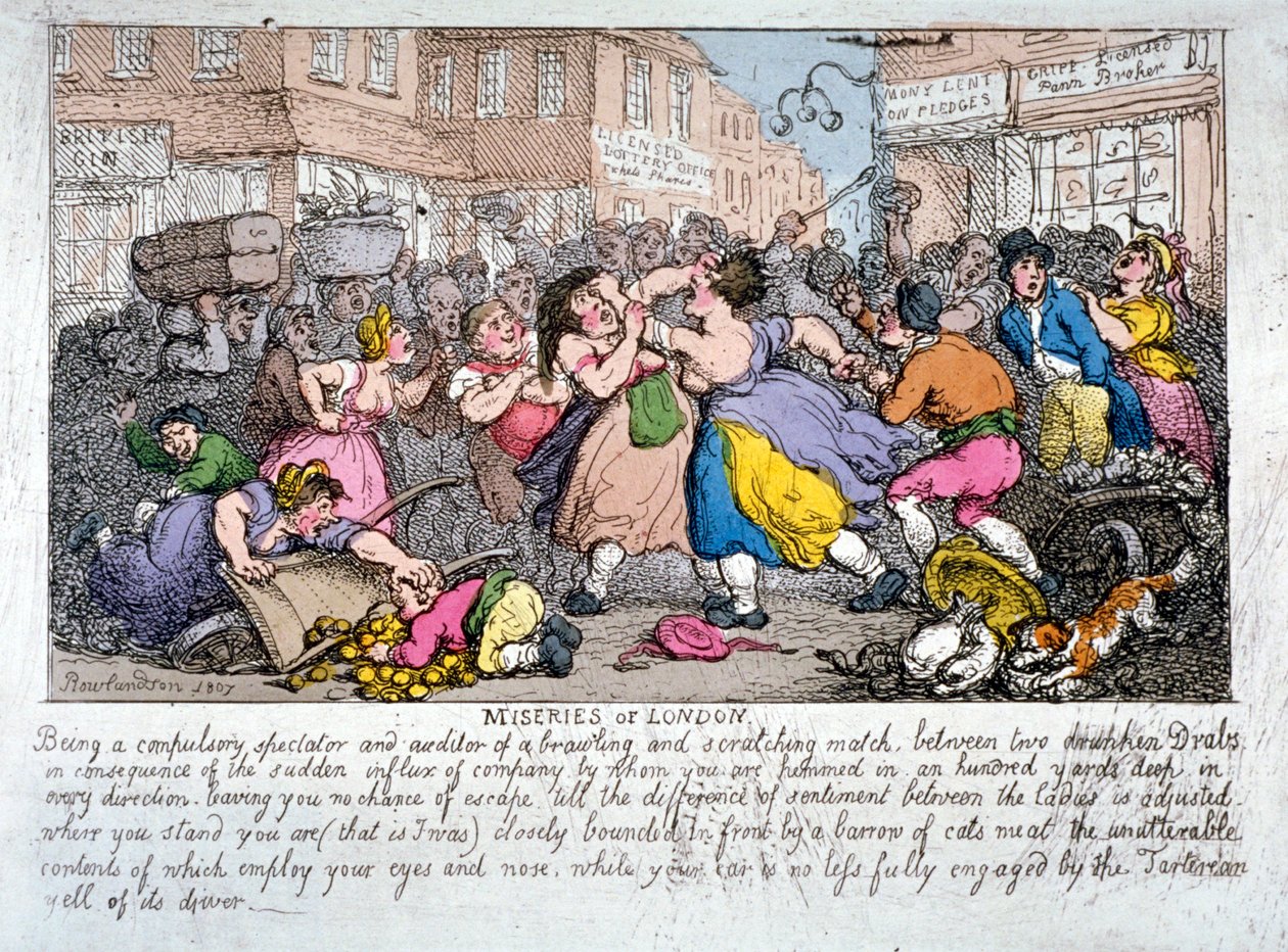 „Nieszczęście Londynu”, 1807 r. autorstwa Thomas Rowlandson