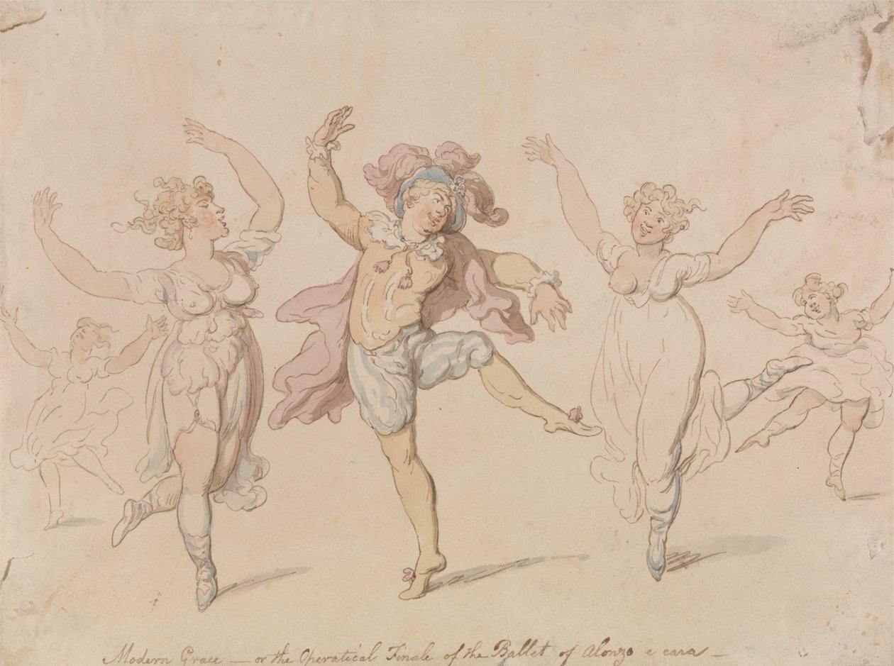 Nowoczesna łaska… Balet Alonzo e Cara autorstwa Thomas Rowlandson