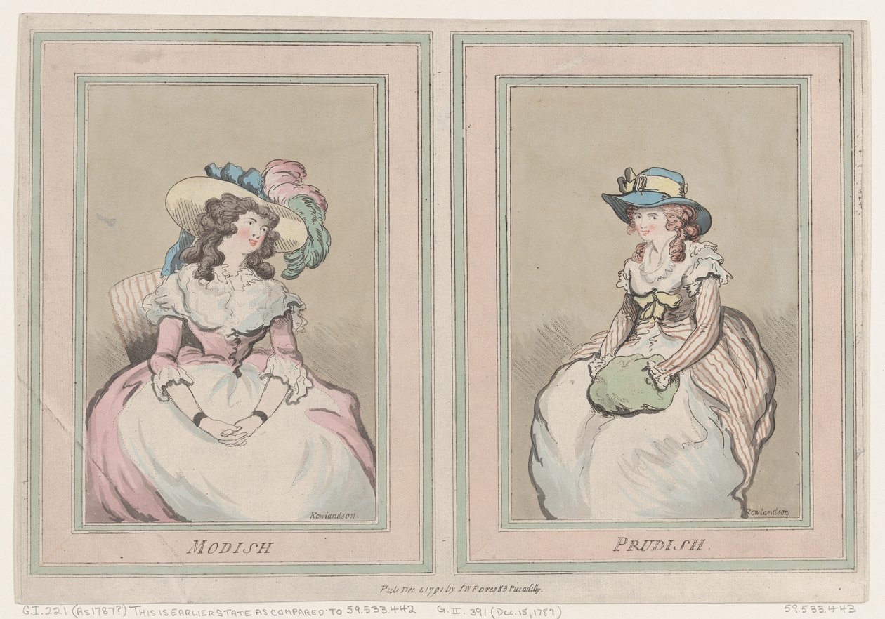 Modish and Prudish, 1 grudnia 1791., 1 grudnia 1791. autorstwa Thomas Rowlandson