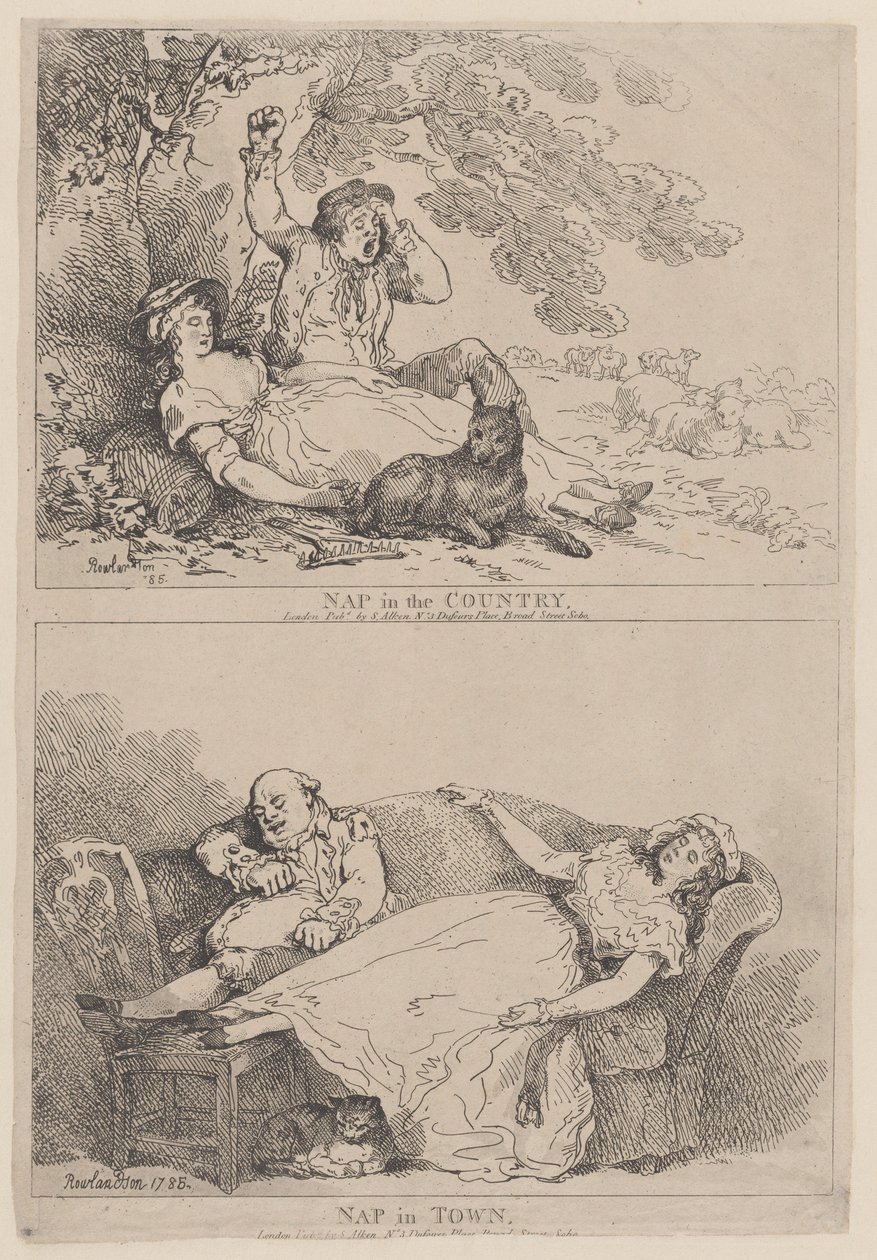 Drzemka na wsi, Drzemka w mieście, 1785., 1785. autorstwa Thomas Rowlandson