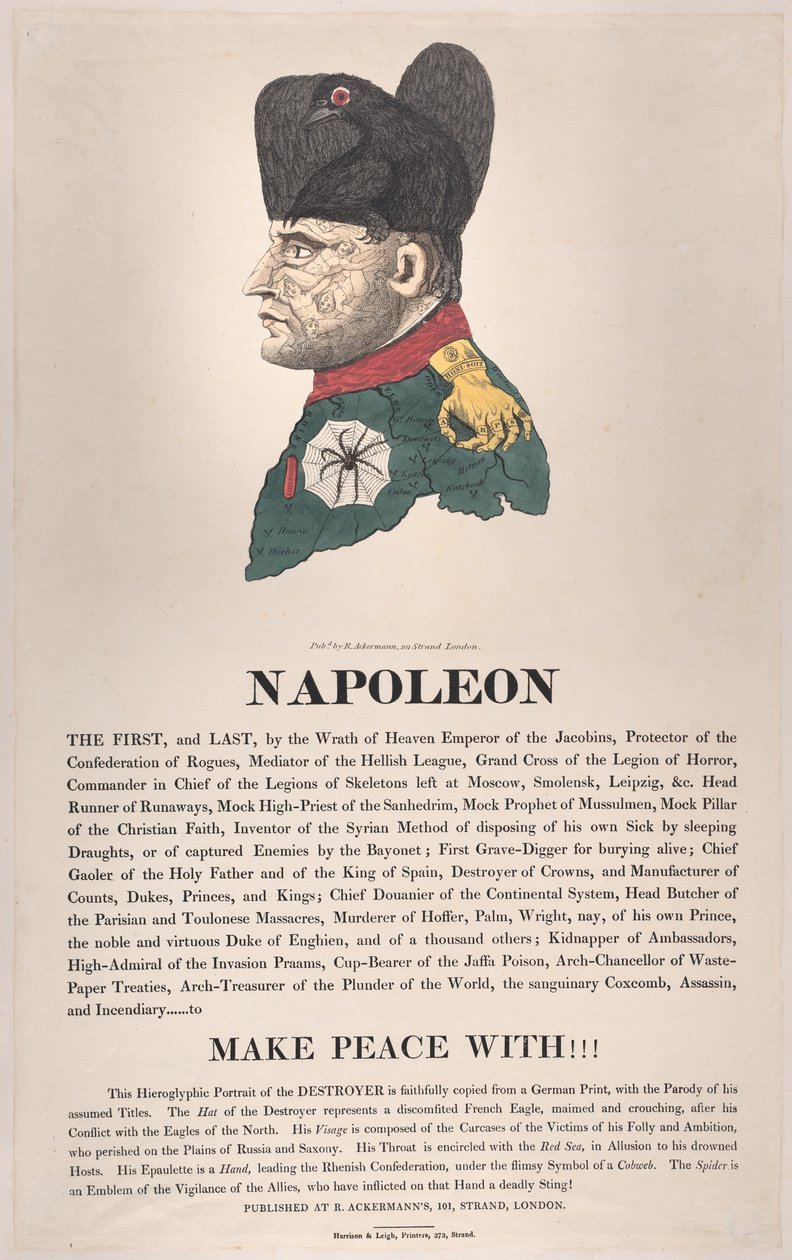 Napoleon, marzec 1814., marzec 1814. autorstwa Thomas Rowlandson
