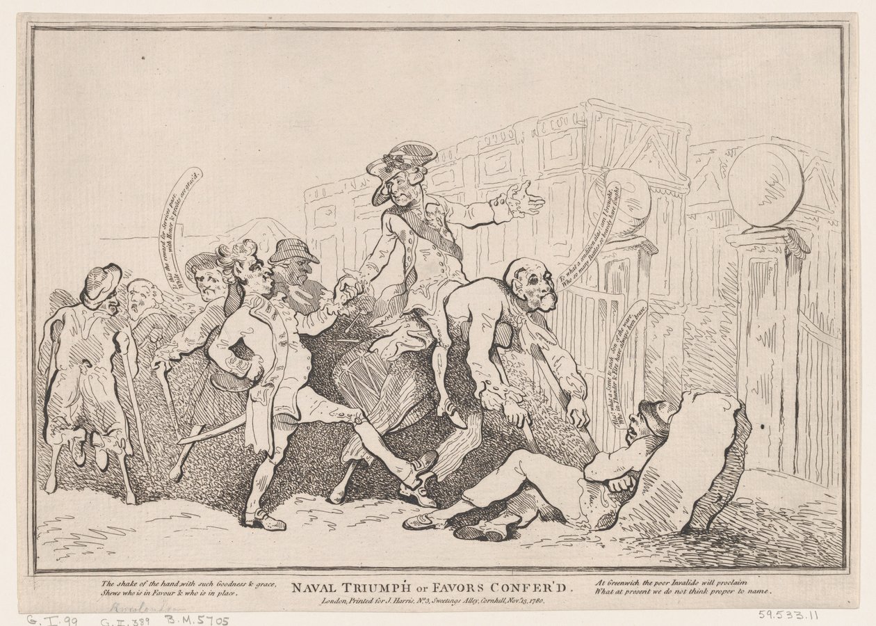 Morski Triumf, czyli przysługi, 13 listopada 1780, 13 listopada 1780. autorstwa Thomas Rowlandson