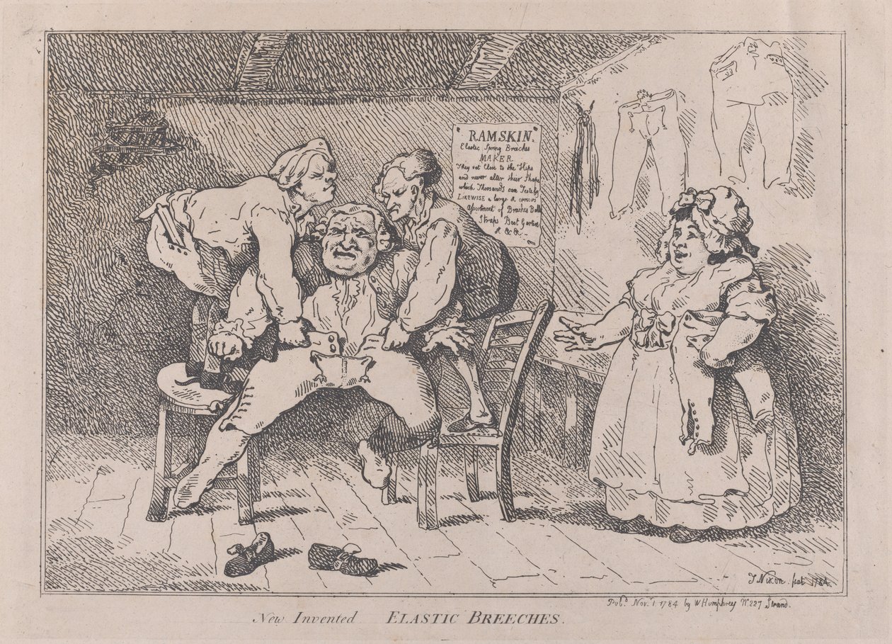 Bryczesy Elastyczne Wynalezione, 1.11.1784., 1.11.1784. autorstwa Thomas Rowlandson