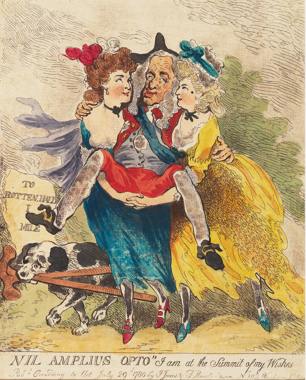 Nil Amplius Opto Jestem na Szczycie moich życzeń, pub. 1780 (ręcznie kolorowane grawerowanie) autorstwa Thomas Rowlandson