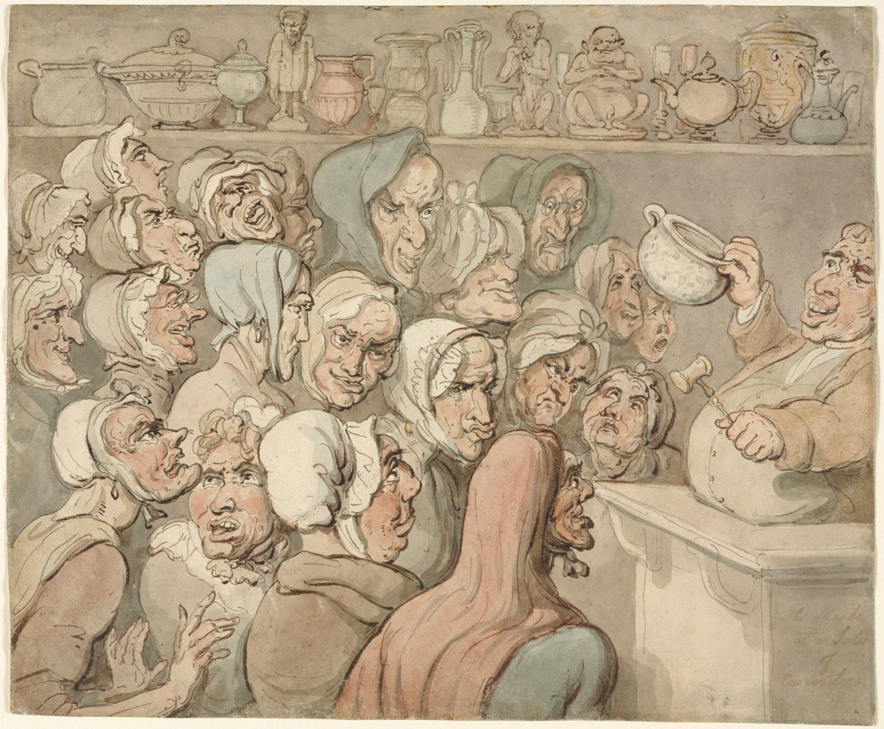 Stare panny na wyprzedaży osobliwości autorstwa Thomas Rowlandson