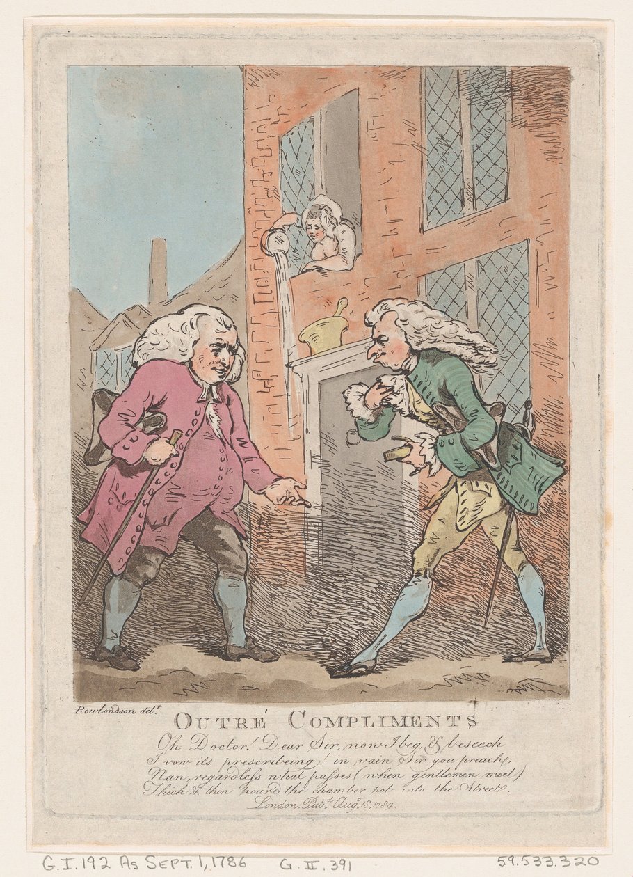 Oburzone komplementy, 18 sierpnia 1786., 18 sierpnia 1786. autorstwa Thomas Rowlandson