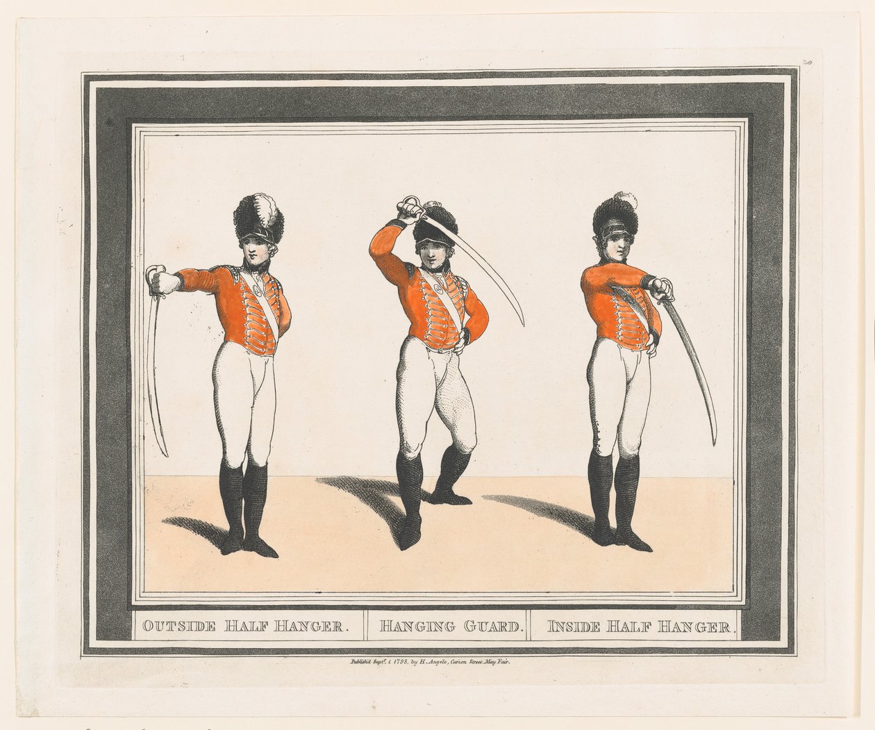 Wieszak zewnętrzny, osłona wisząca, wieszak wewnętrzny, 1 września 1798., 1 września 1798. autorstwa Thomas Rowlandson