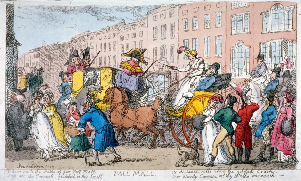 „Pall Mall”, 1807 autorstwa Thomas Rowlandson