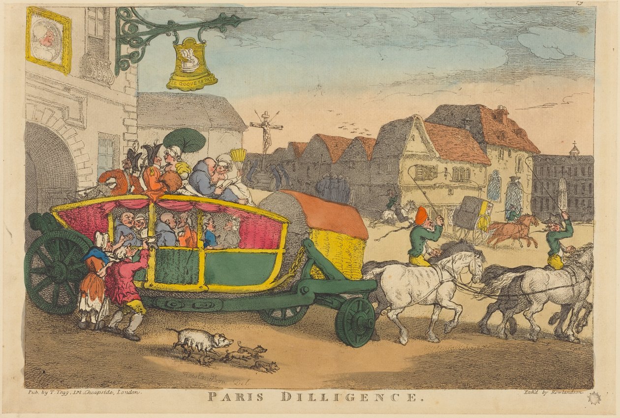 Paris Diligence autorstwa Thomas Rowlandson