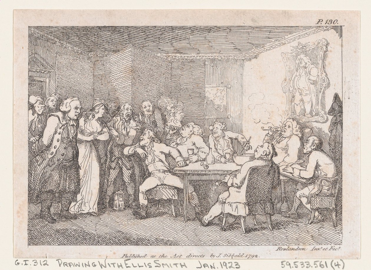 Parson Adams & Fanny przesłuchiwany jako winowajcy przed sądem krajowym, z Przygody..., 1792. autorstwa Thomas Rowlandson