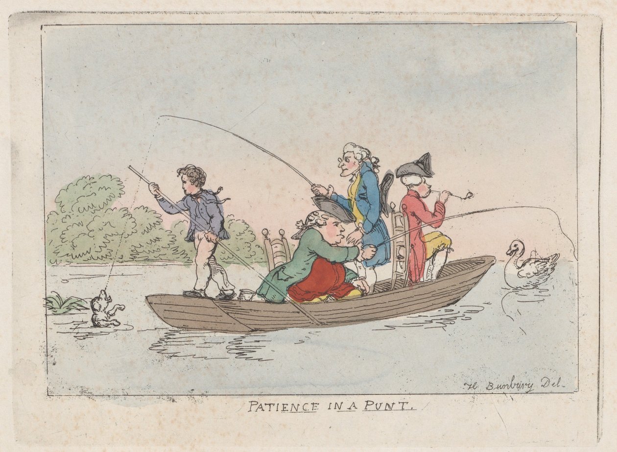 Cierpliwość w łódce, ca. 1803 r., ok. 1803 r. 1803. autorstwa Thomas Rowlandson