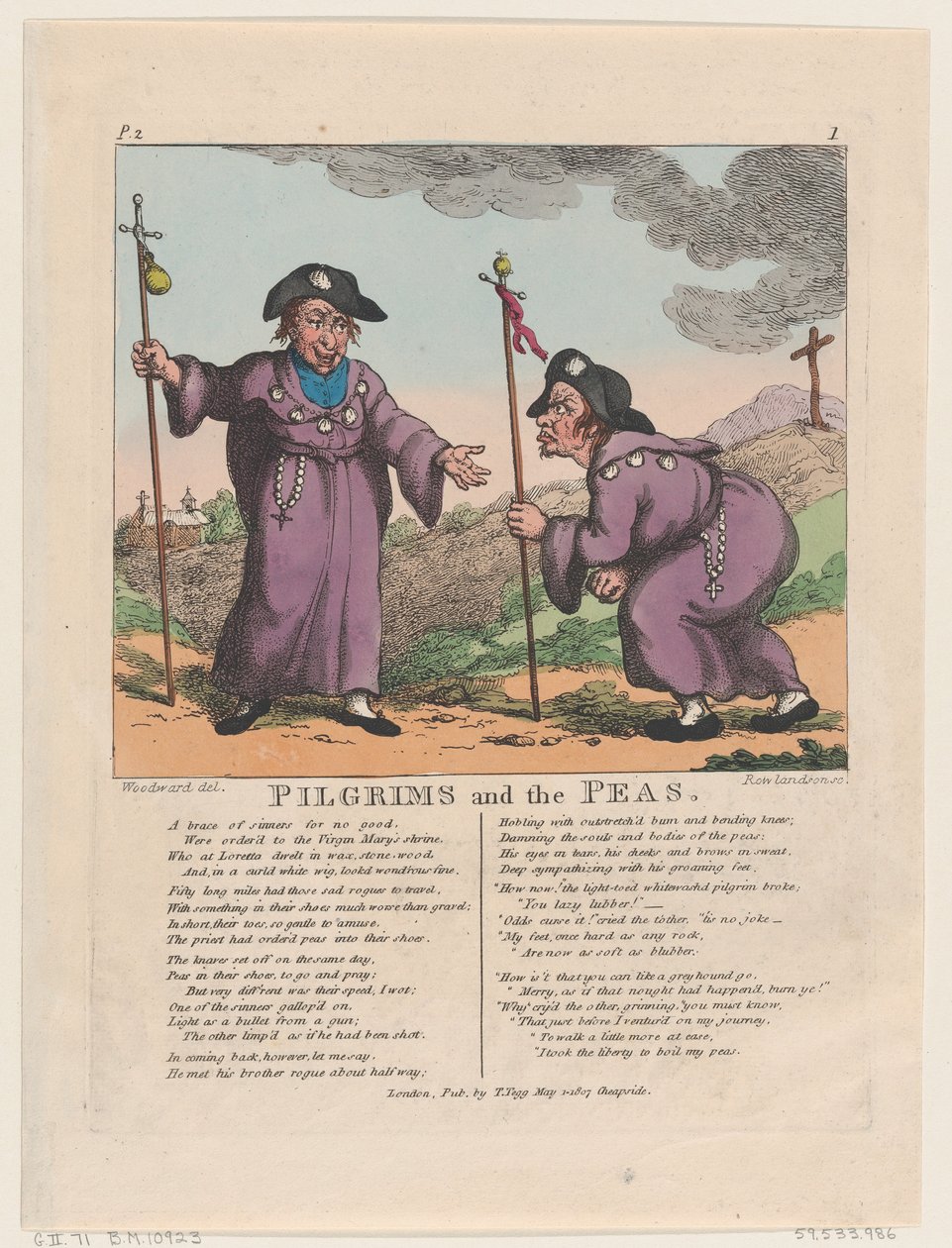 Pilgrims and the Peas, 1 maja 1807 r., 1 maja 1807 r. autorstwa Thomas Rowlandson