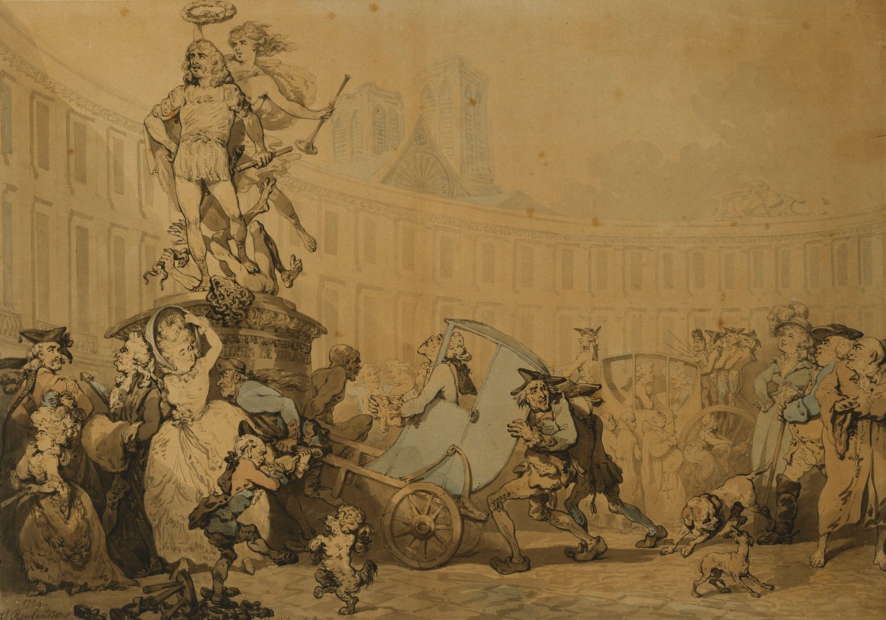 Plac Zwycięstwa w Paryżu, 1784 autorstwa Thomas Rowlandson