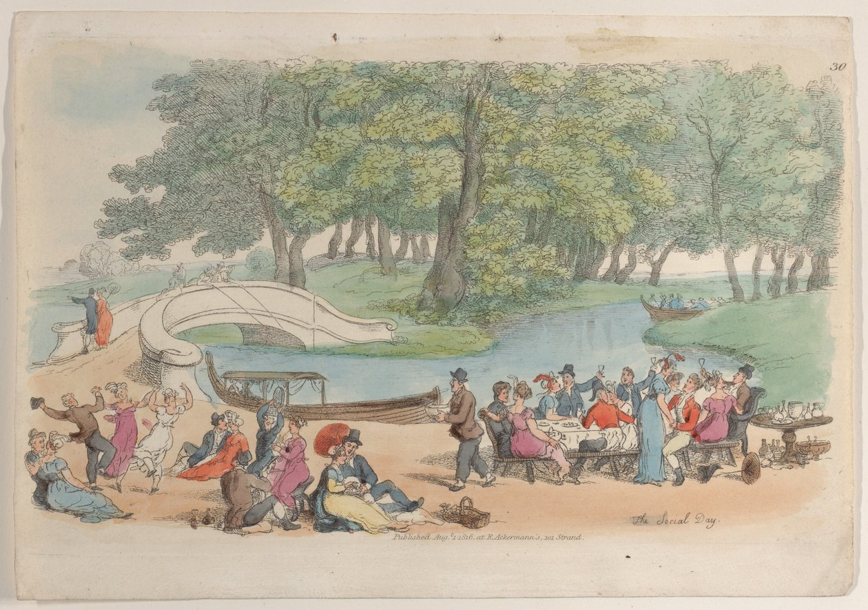 Tablica 30: Dzień społeczny, ze świata w miniaturze, 1816., 1816. autorstwa Thomas Rowlandson