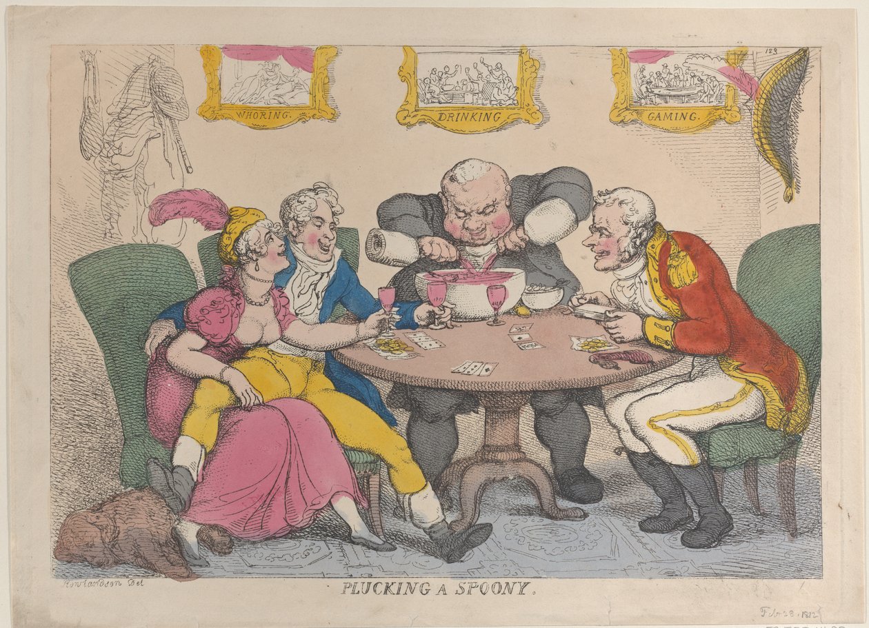 Skubanie łyżki, 28 lutego 1812., 28 lutego 1812. autorstwa Thomas Rowlandson