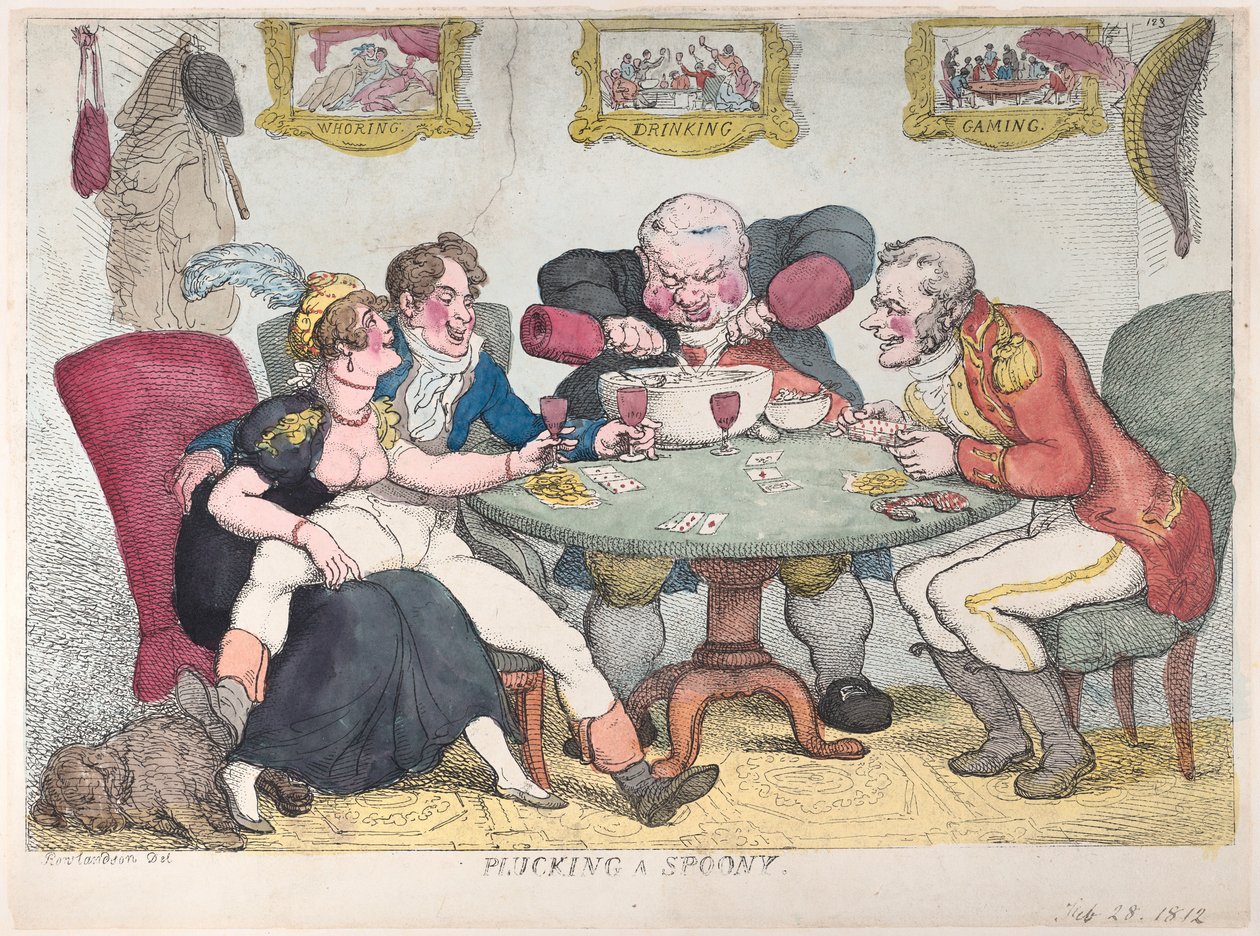 Skubanie łyżki, 28 lutego 1812., 28 lutego 1812. autorstwa Thomas Rowlandson