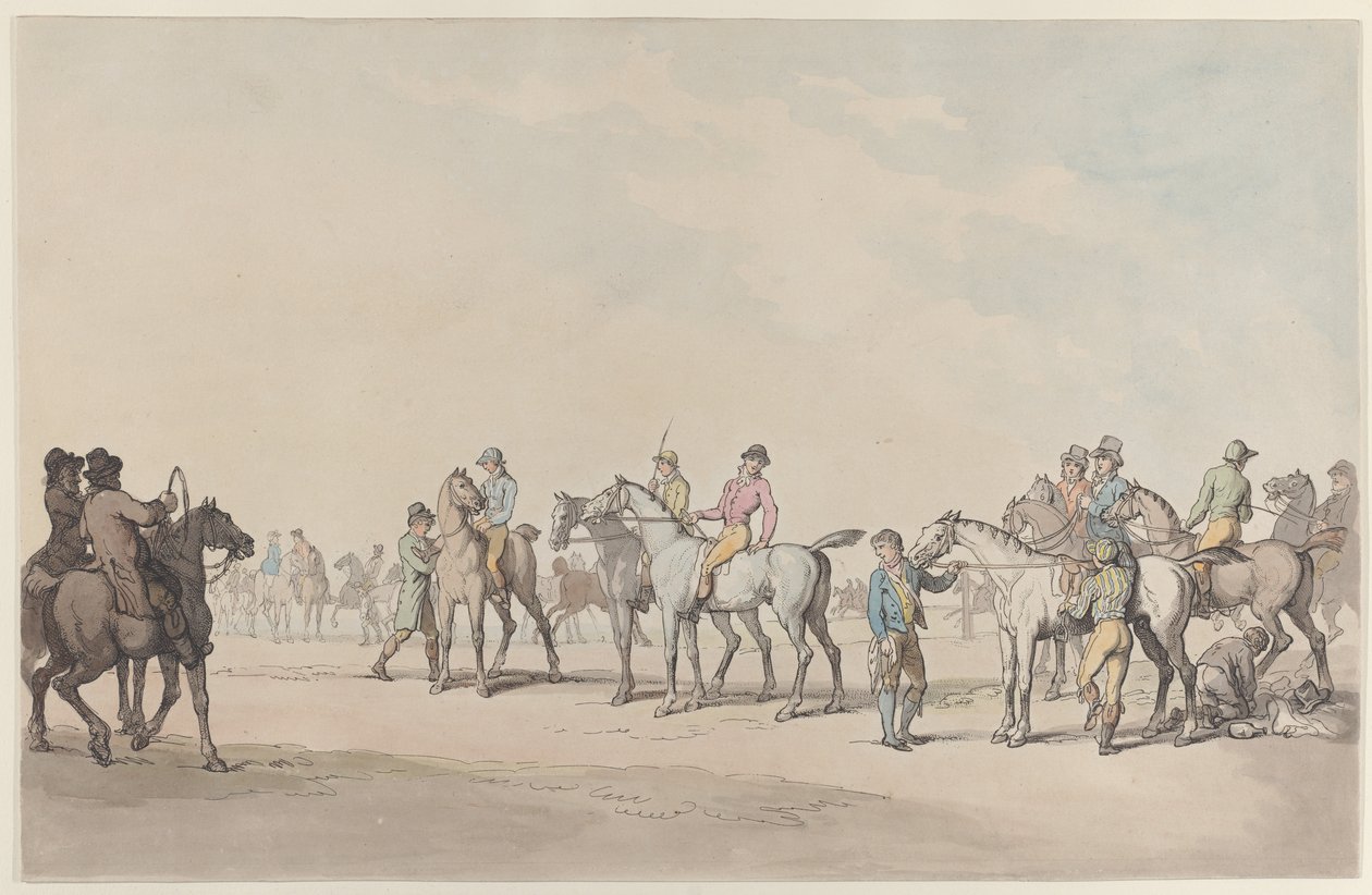 Przygotowania do wyścigu autorstwa Thomas Rowlandson