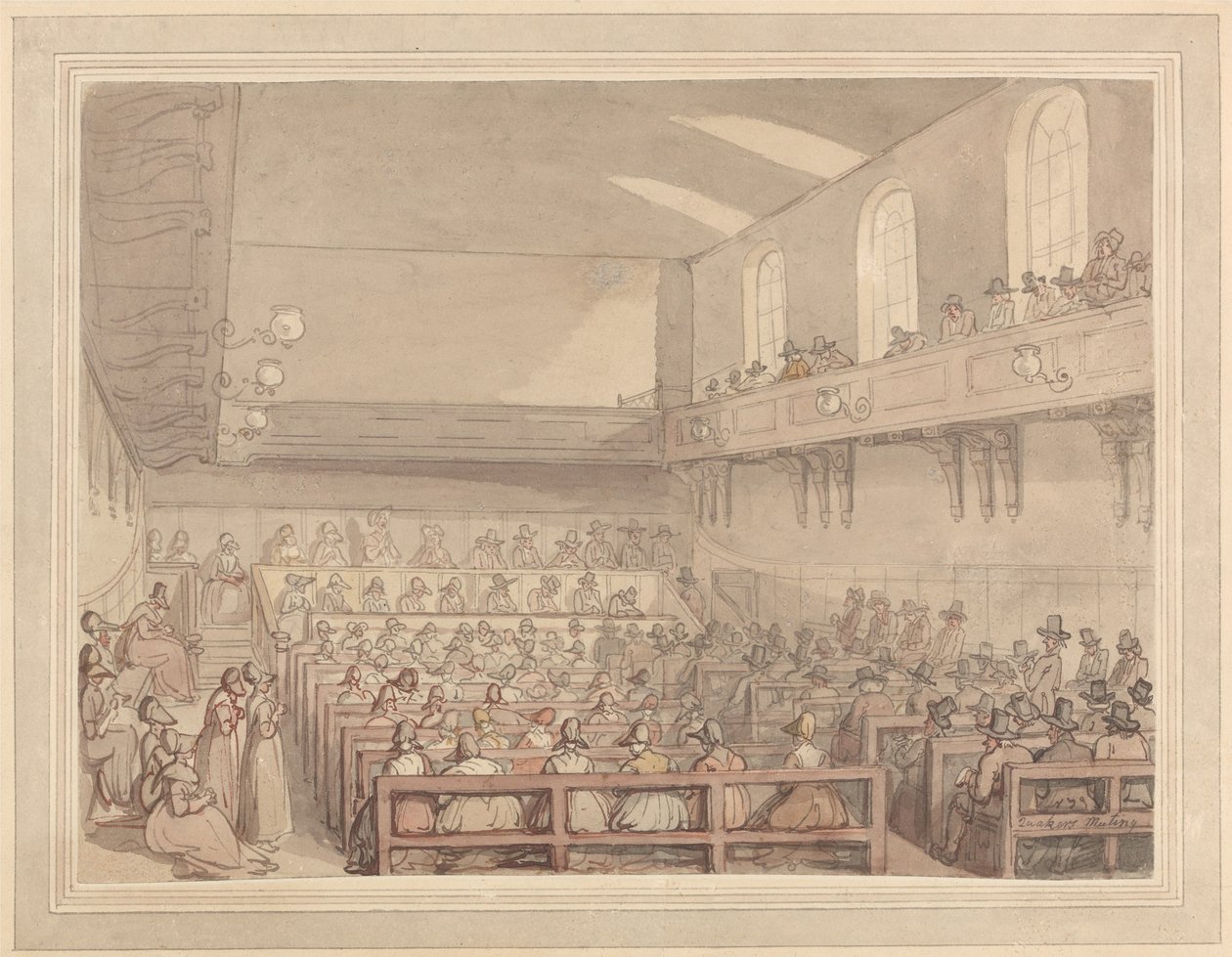 Zebranie kwakrów autorstwa Thomas Rowlandson