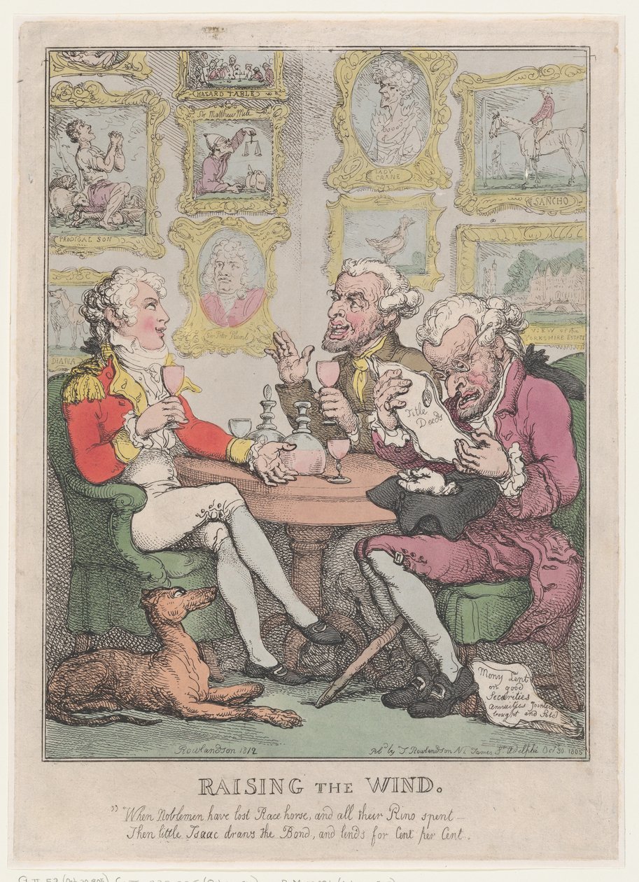 Podnosząc wiatr, 1805-12., 1805-12. autorstwa Thomas Rowlandson