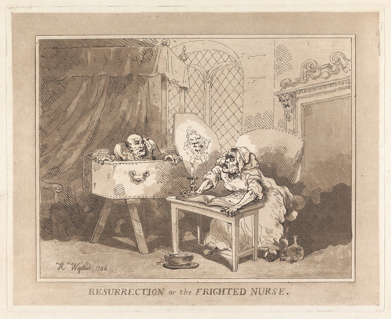 Zmartwychwstanie, czyli Przestraszona pielęgniarka autorstwa Thomas Rowlandson