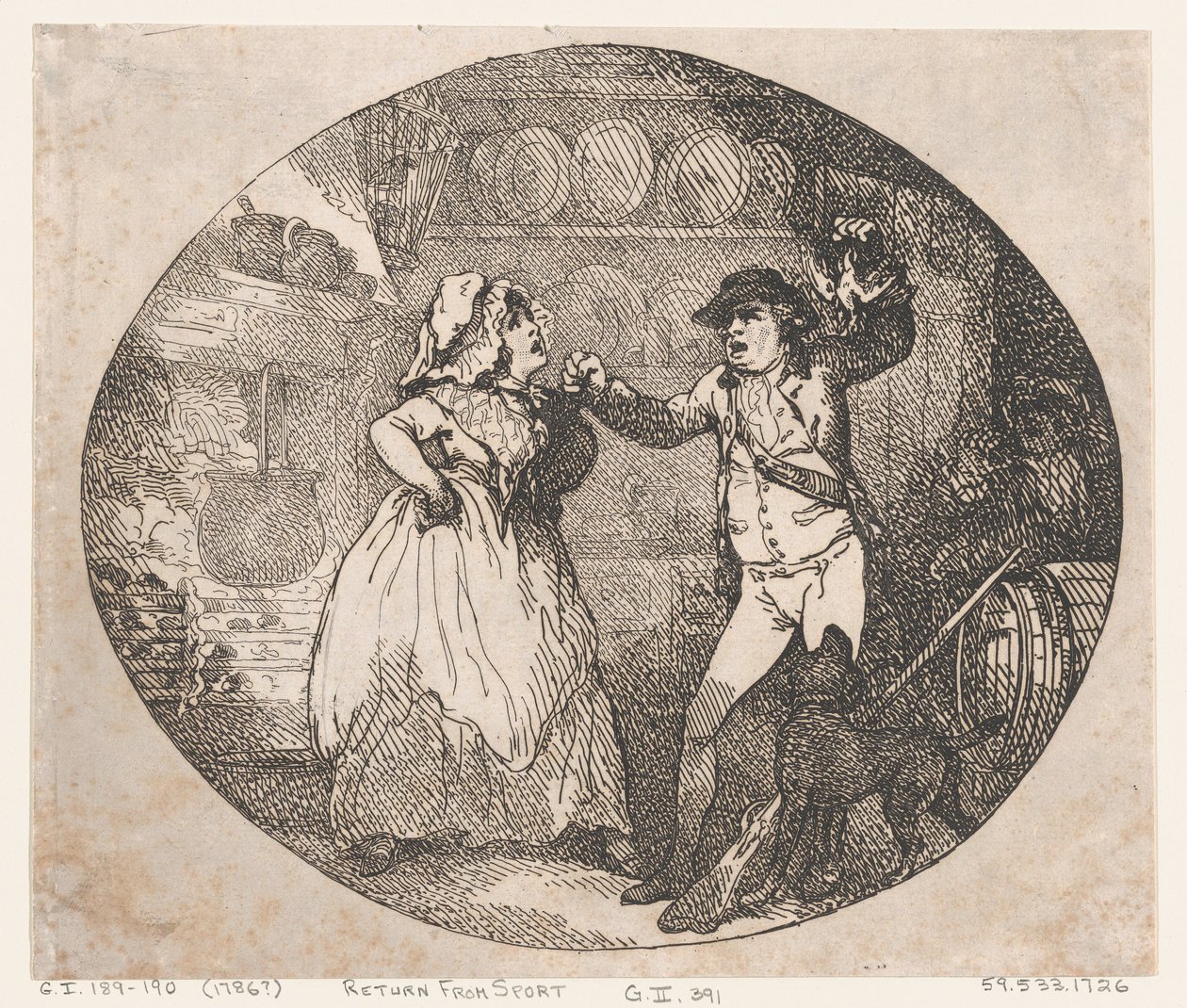 Powrót ze Sportu, 1786., 1786 . autorstwa Thomas Rowlandson