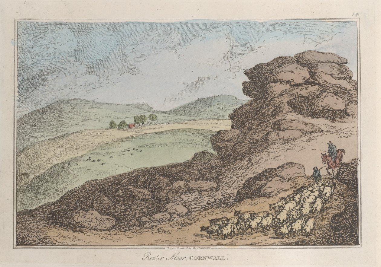 Rouler Moor, Kornwalia, ze Sketches from Nature, 1822., 1822. autorstwa Thomas Rowlandson
