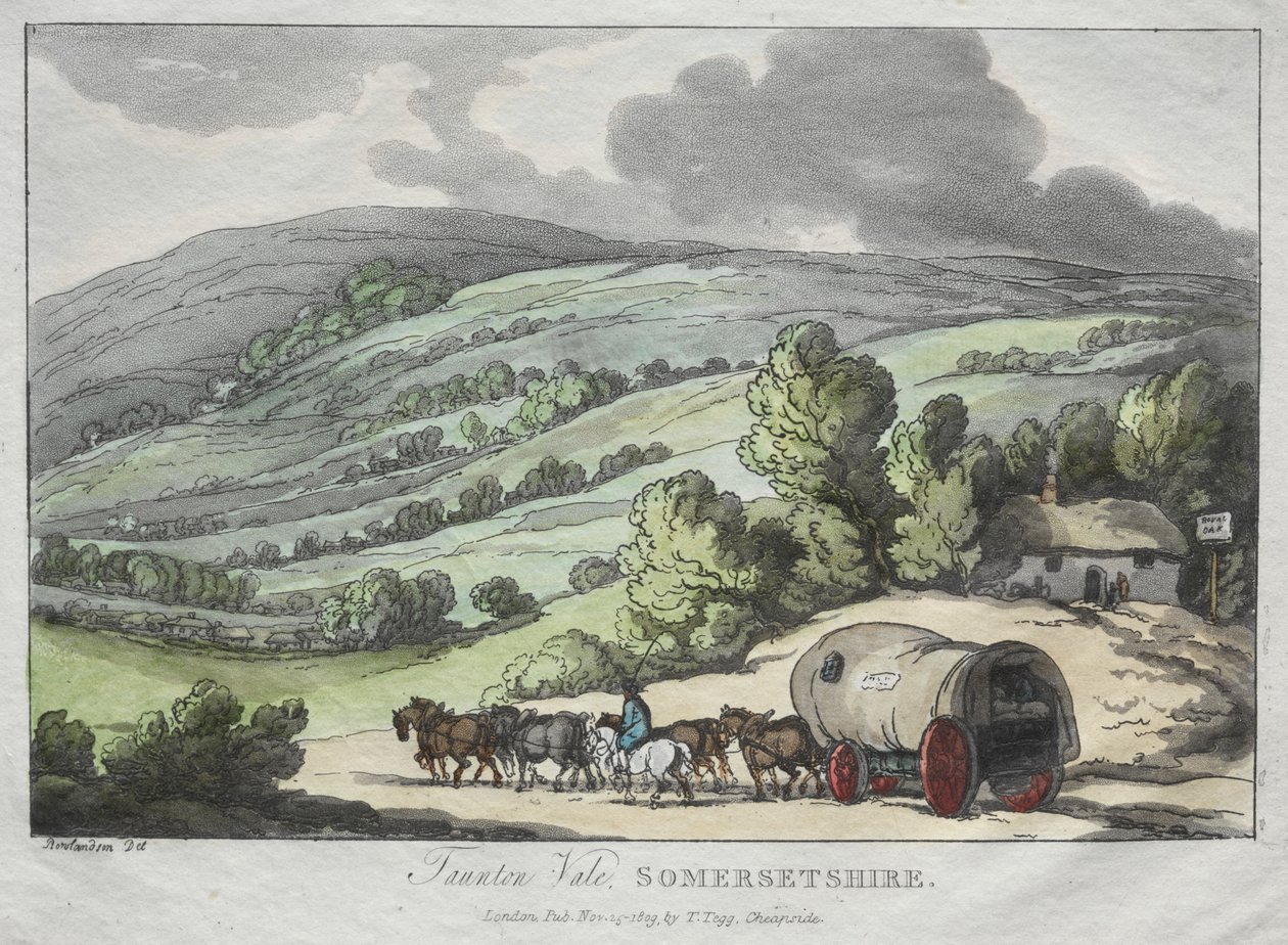 Szkice Rowlandsona z natury: Taunton Vale, Somersetshire autorstwa Thomas Rowlandson