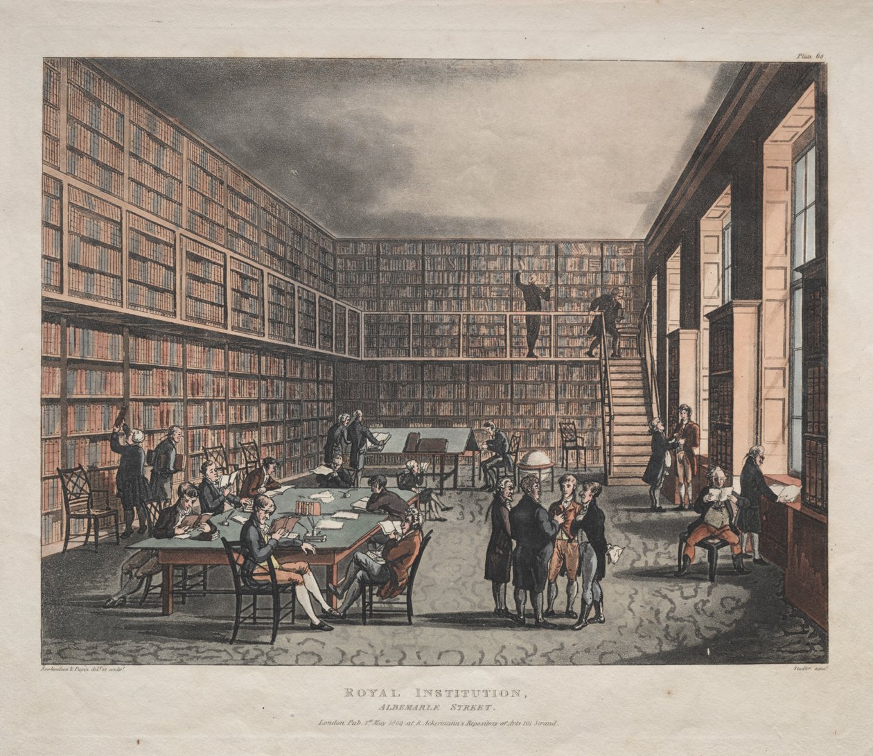 Instytucja Królewska, ulica Albemarle autorstwa Thomas Rowlandson